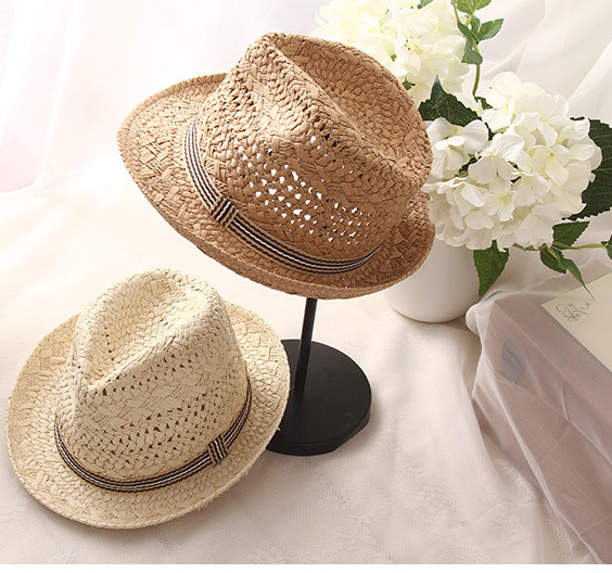 Breathable Straw Jazz Hat for Parents and Kids