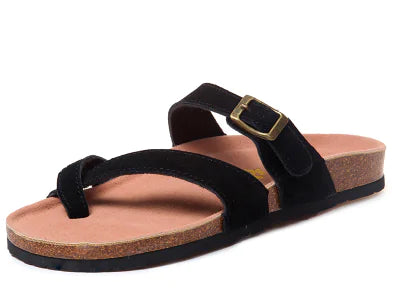 Genuine Leather Cork Women’s and Toddler's Flip Flops - Non-Slip