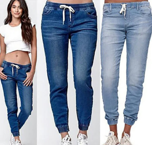 Autumn Trendy Women’s Drawstring Denim Lantern Pants