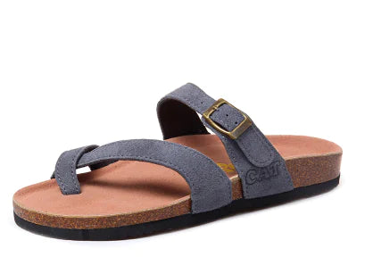 Genuine Leather Cork Women’s and Toddler's Flip Flops - Non-Slip