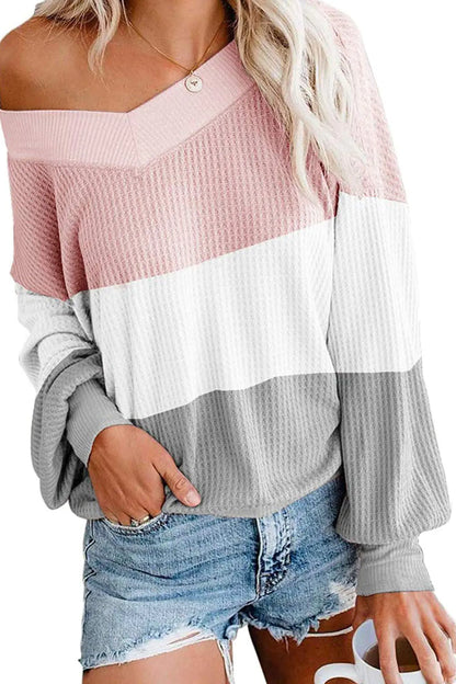 Women’s V-Neck Batwing Sleeve Knit Top in 3 Colors